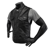 Front Ansicht Bikerweste Summer Breeze Leder