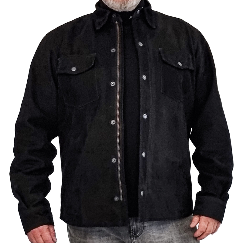 Nubuck Leather Biker Style